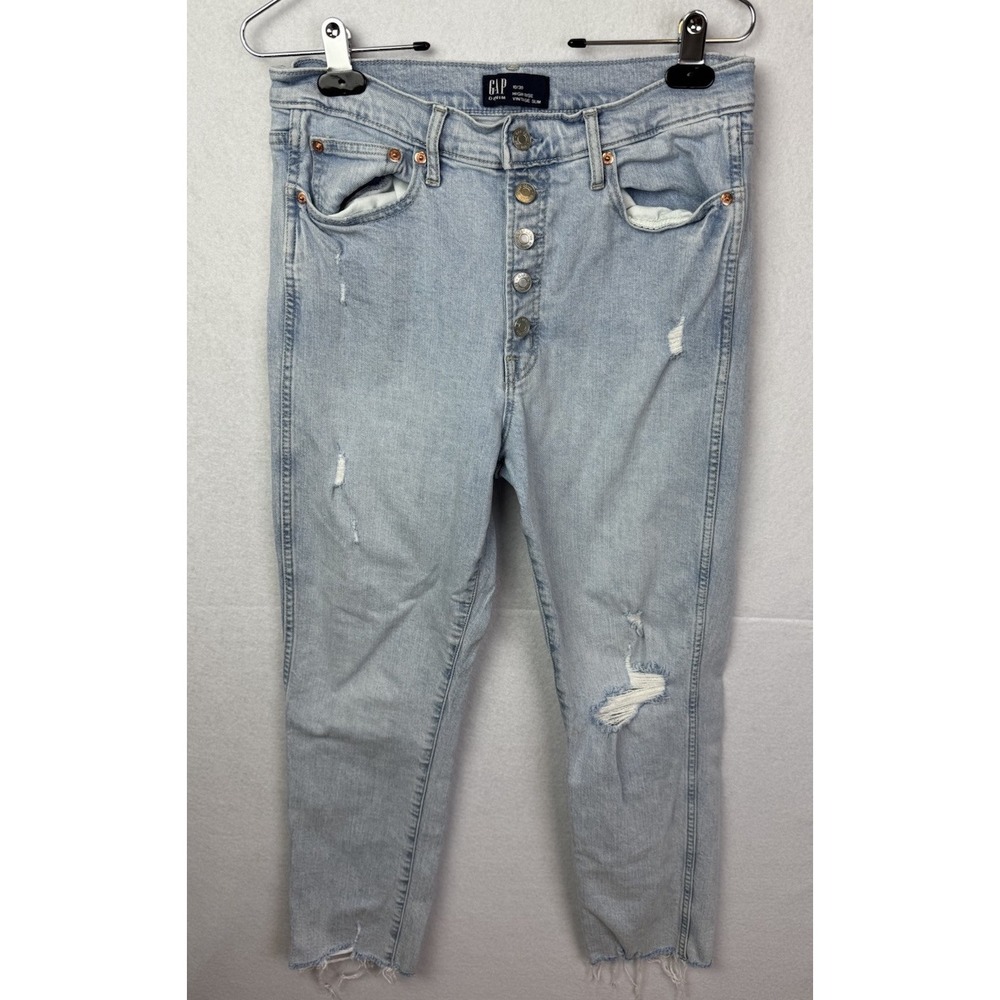 Gap Denim High Rise Vintage Slim 10/30 Woman's Jeans Light Naples Wash
